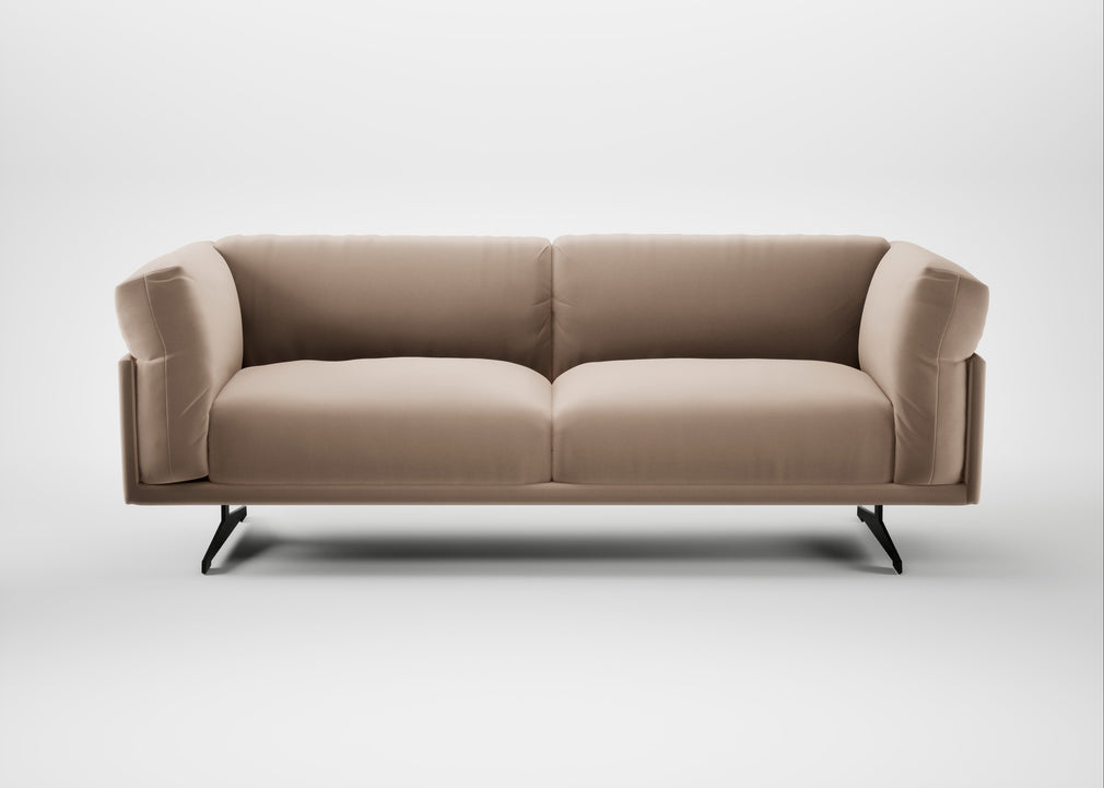 Novara 3 Seater Sofa Smart Velvet Pebble / Black