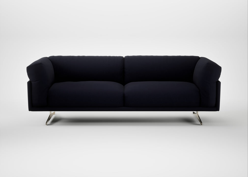 Novara 4 Seater Sofa Boucle Indigo / Stainless Steel
