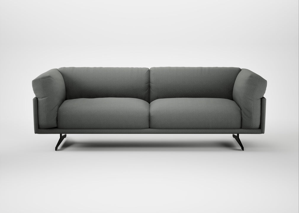 Novara 4 Seater Sofa Boucle Steel / Black