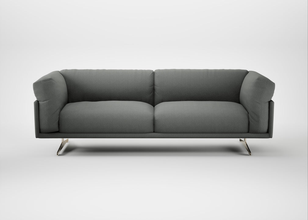 Novara 4 Seater Sofa Boucle Steel / Stainless Steel