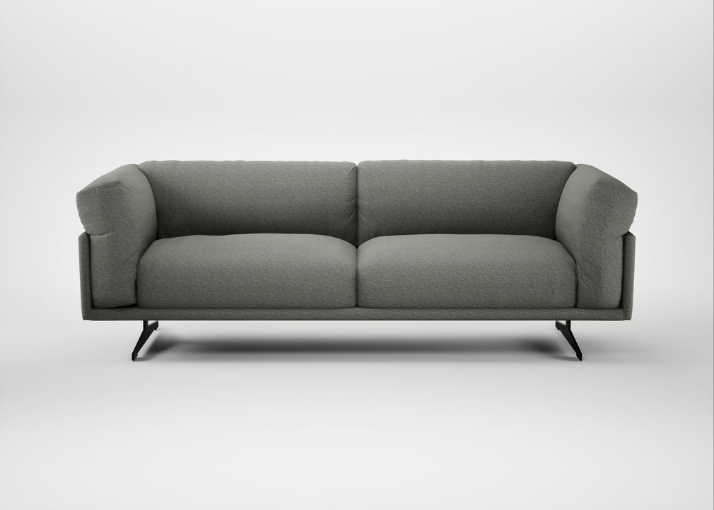 Novara 4 Seater Sofa Boucle Tweed Lapis / Black