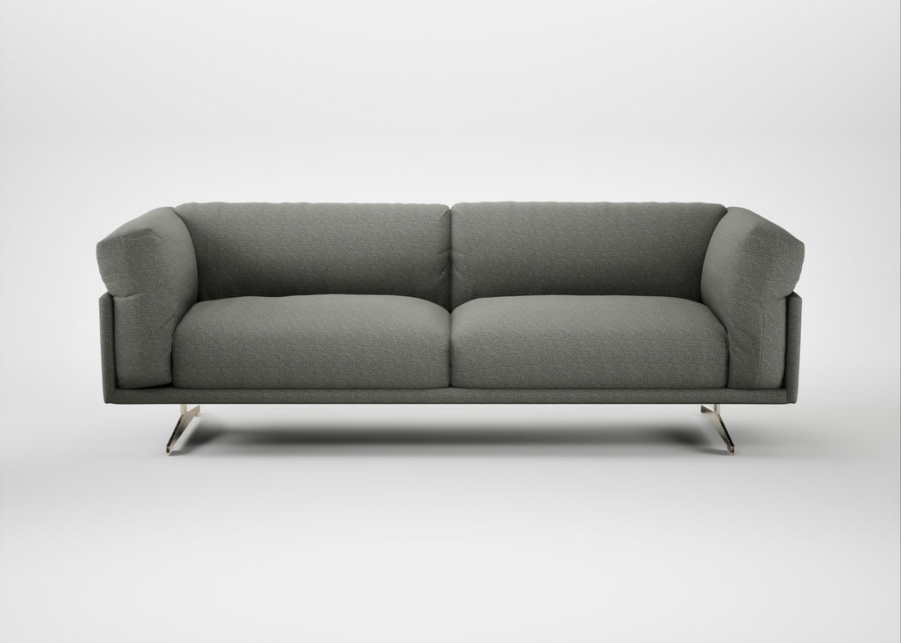 Novara 4 Seater Sofa Boucle Tweed Lapis / Stainless Steel