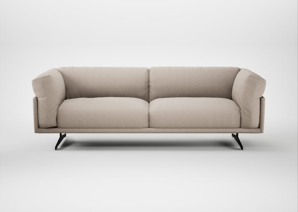 Novara 4 Seater Sofa Boucle Tweed Pearl / Black