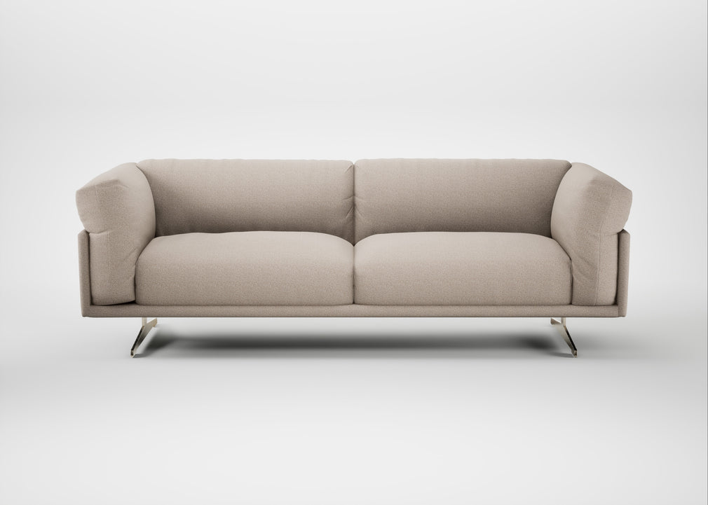 Novara 4 Seater Sofa Boucle Tweed Pearl / Stainless Steel
