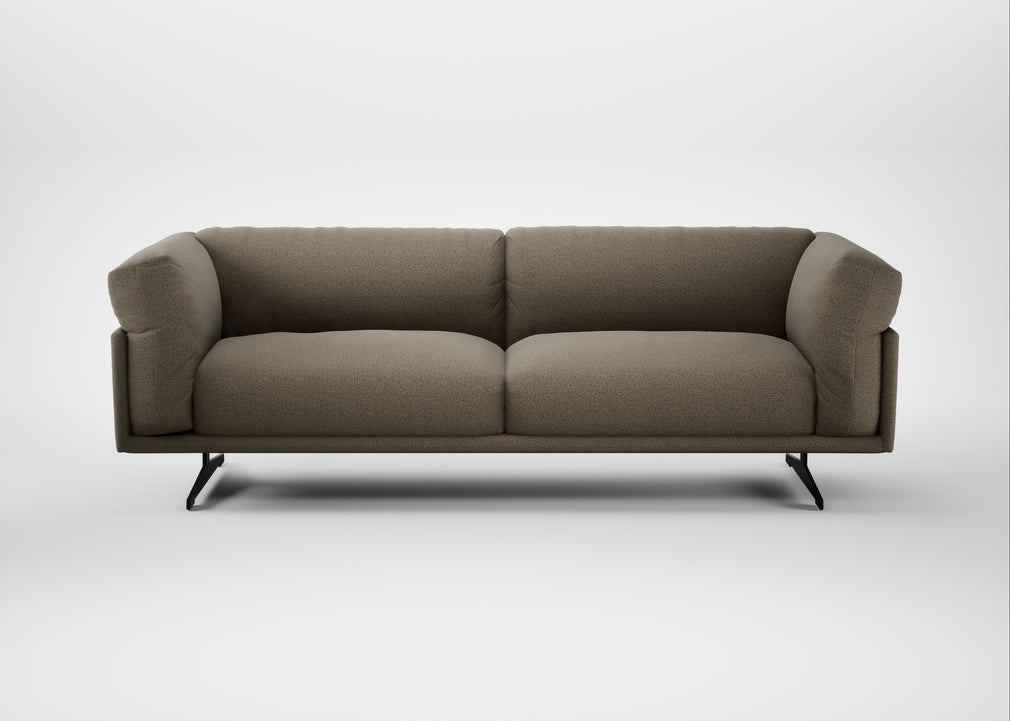 Novara 4 Seater Sofa Boucle Velvet Rocky / Black