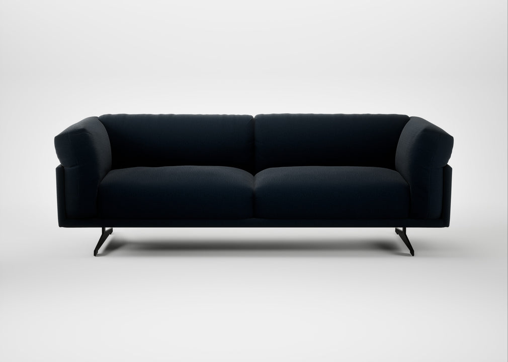 Novara 4 Seater Sofa Boucle Velvet Space / Black