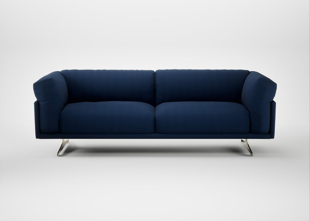 Novara 4 Seater Sofa Broad Weave Lagoon / Stainless Steel