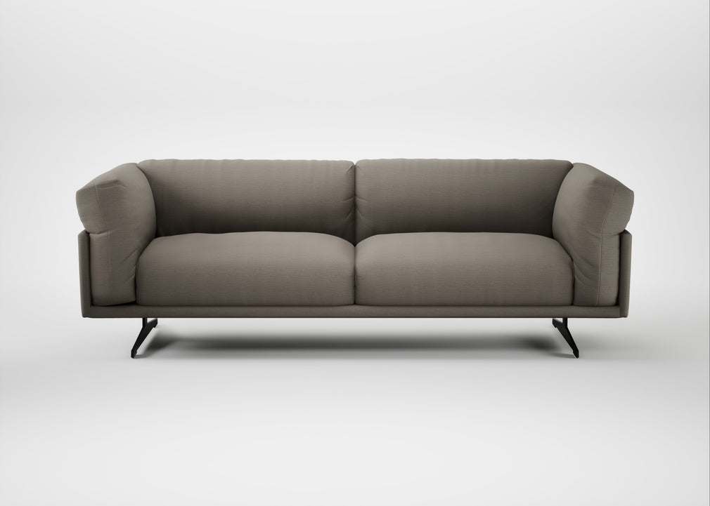 Novara 4 Seater Sofa Broad Weave Pebble / Black