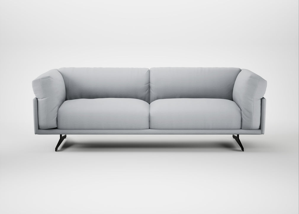 Novara 4 Seater Sofa Broad Weave Tin / Black