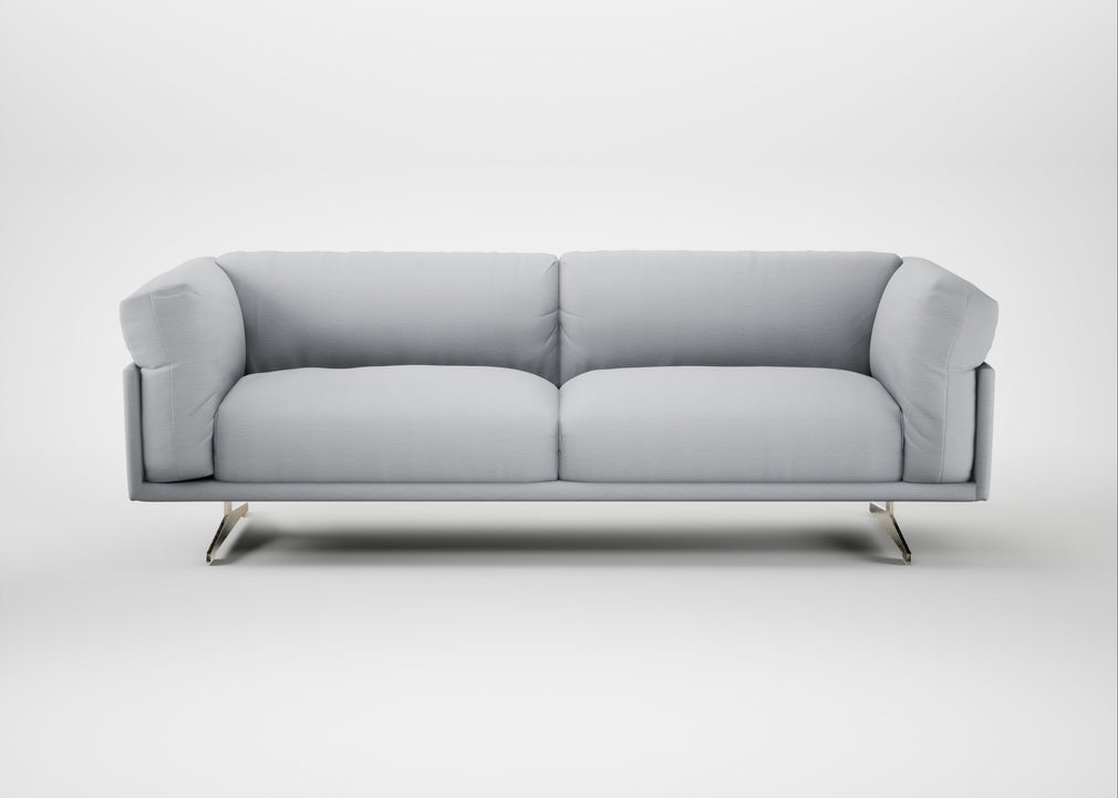Novara 4 Seater Sofa Broad Weave Tin / Stainless Steel