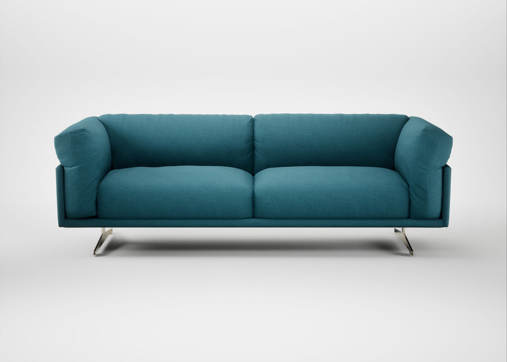 Novara 4 Seater Sofa Brushed Cotton Cadet / Stainless Steel