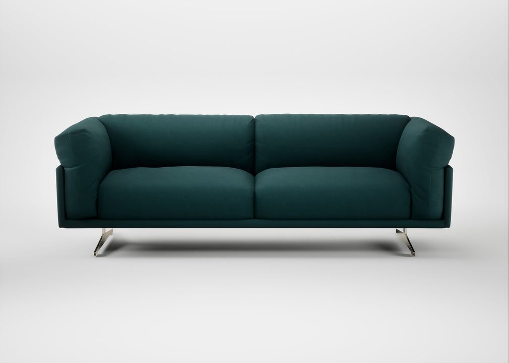 Novara 4 Seater Sofa Brushed Cotton Pine / Stainless Steel