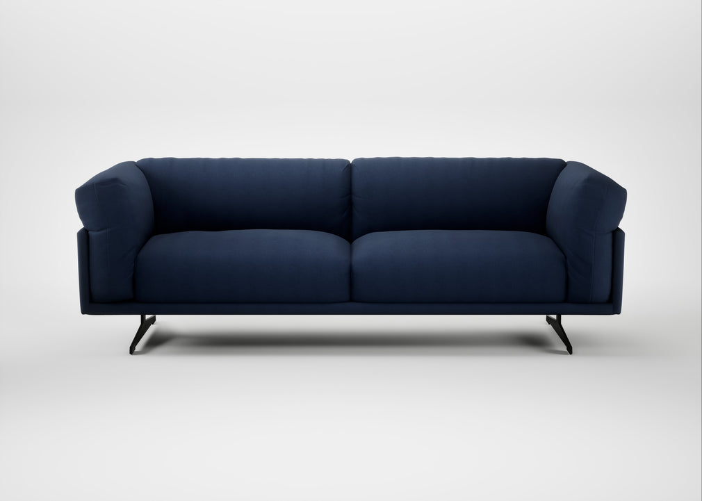 Novara 4 Seater Sofa Capelo Linen-Cotton Inkspot / Black
