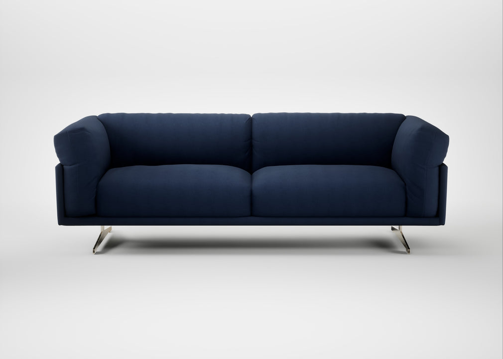 Novara 4 Seater Sofa Capelo Linen-Cotton Inkspot / Stainless Steel