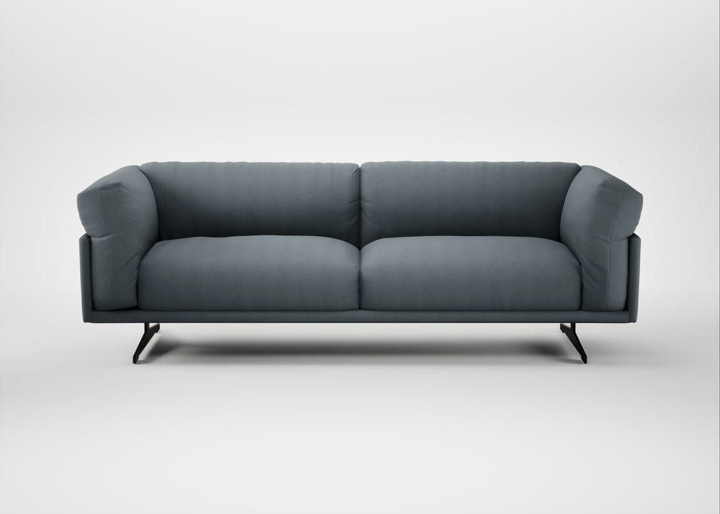 Novara 4 Seater Sofa Capelo Linen-Cotton Mineral / Black