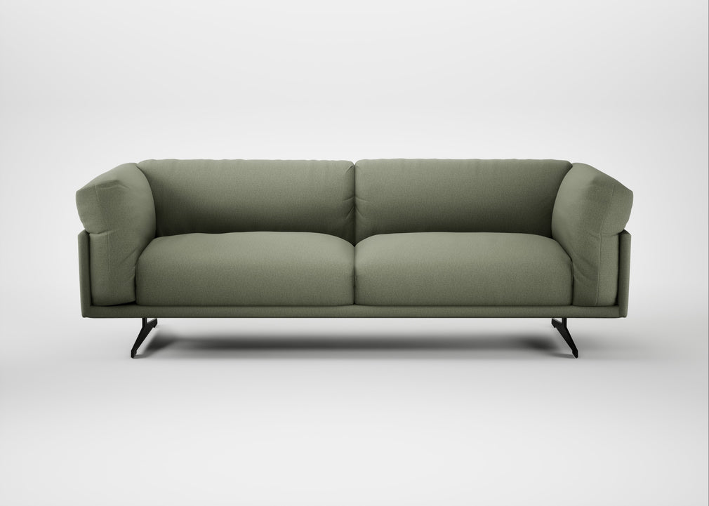 Novara 4 Seater Sofa Capelo Linen-Cotton Sage / Black