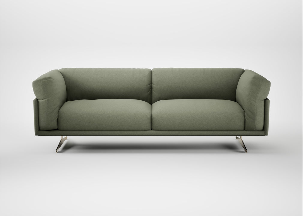 Novara 4 Seater Sofa Capelo Linen-Cotton Sage / Stainless Steel