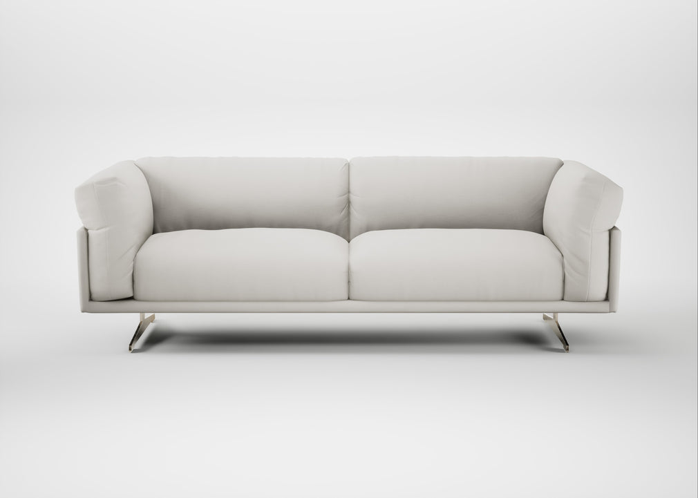 Novara 4 Seater Sofa Capelo Linen-Cotton Sea Salt / Stainless Steel