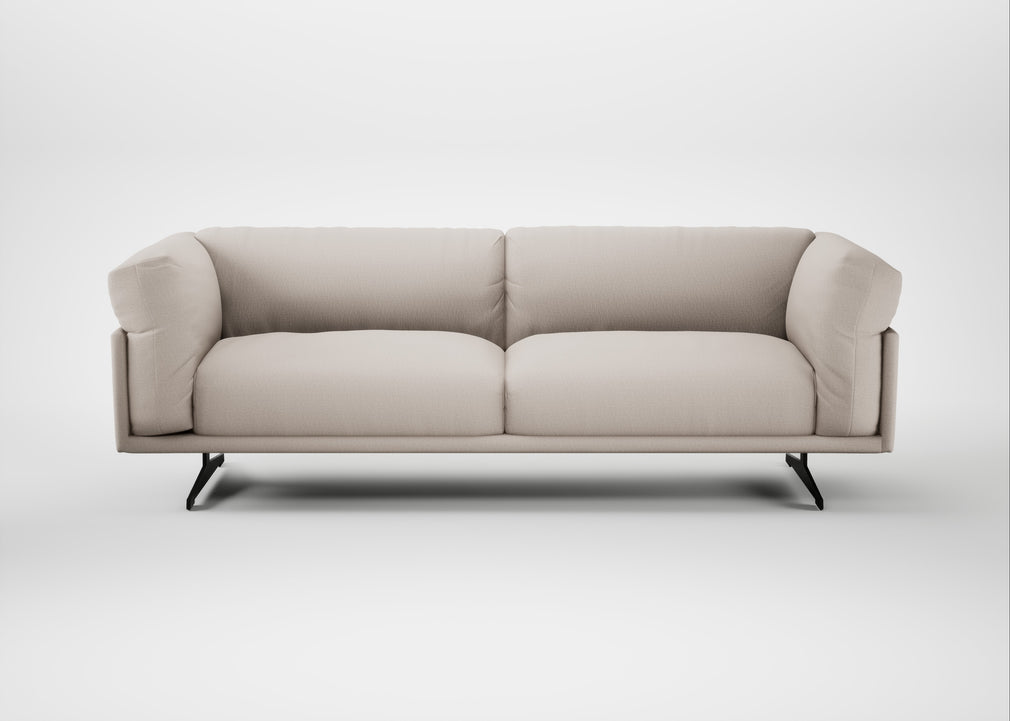 Novara 4 Seater Sofa Capelo Linen-Cotton Sesame / Black