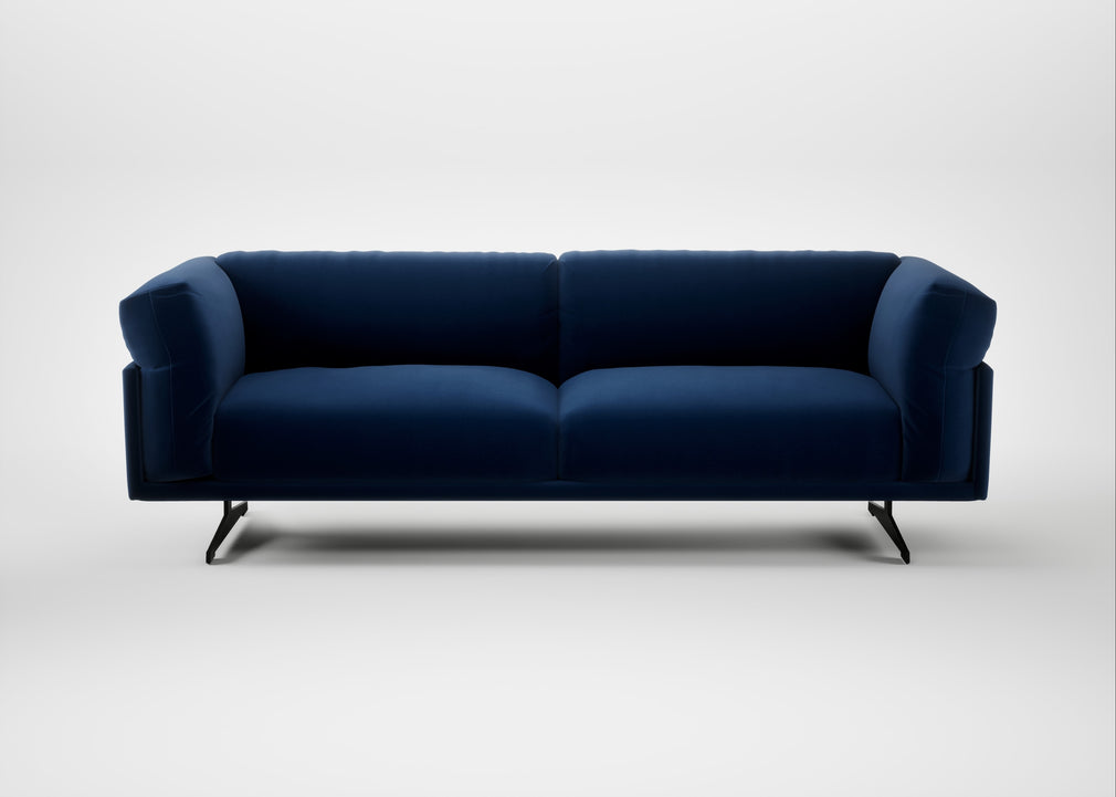 Novara 4 Seater Sofa Cotton Velvet Midnight / Black