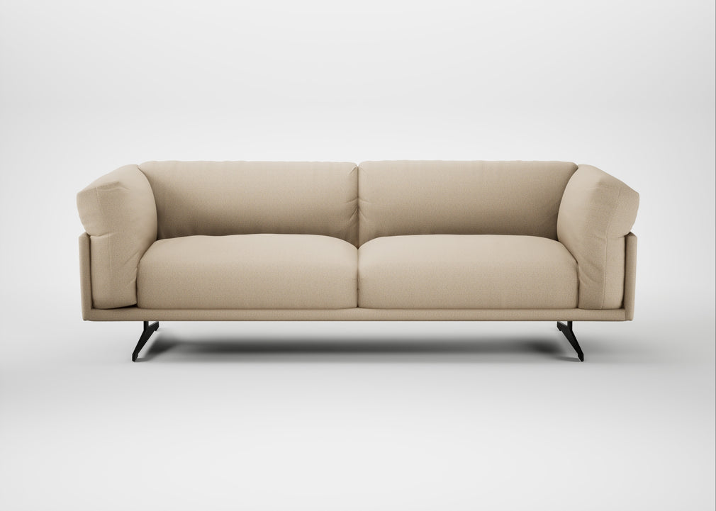 Novara 4 Seater Sofa Loop Twill Fossil / Black
