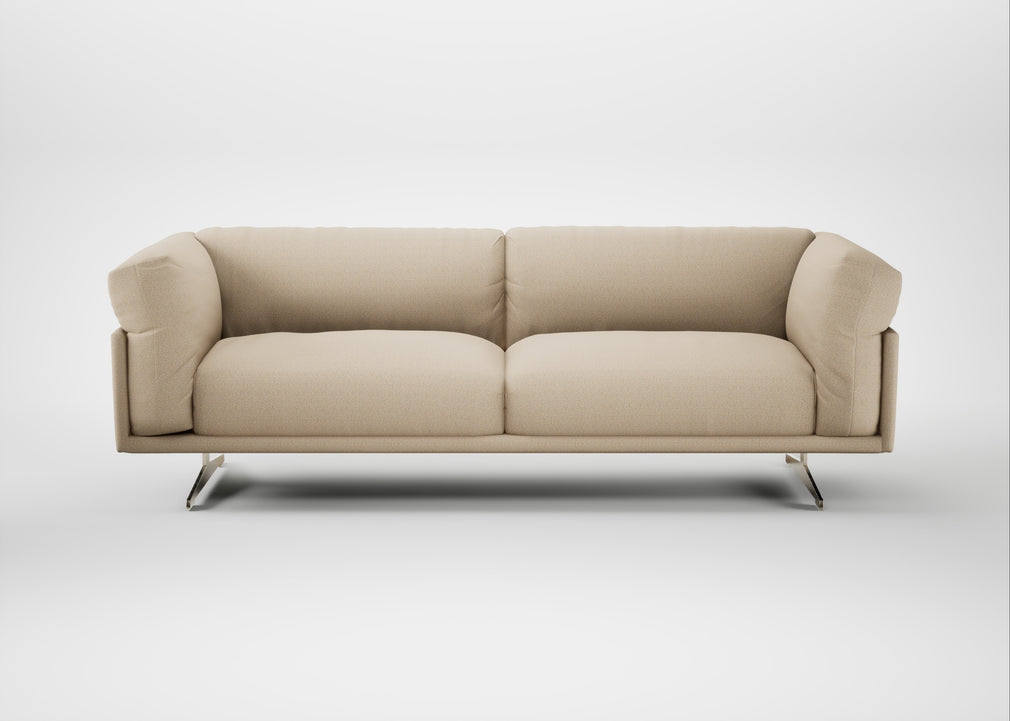 Novara 4 Seater Sofa Loop Twill Fossil / Stainless Steel