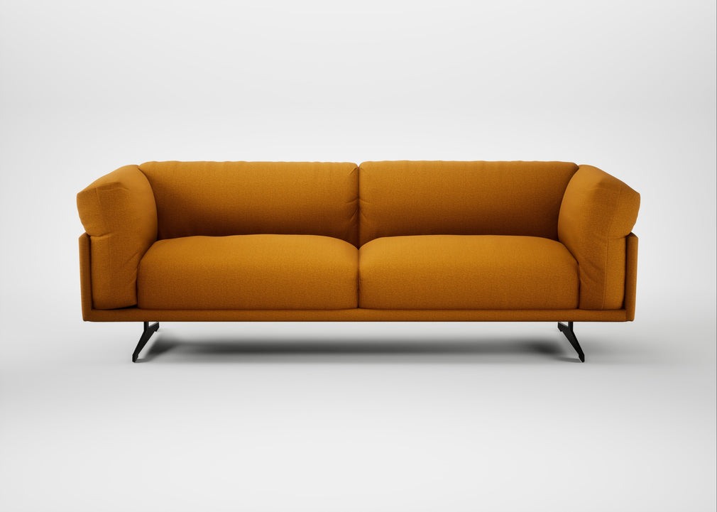 Novara 4 Seater Sofa Loop Twill Ochre / Black