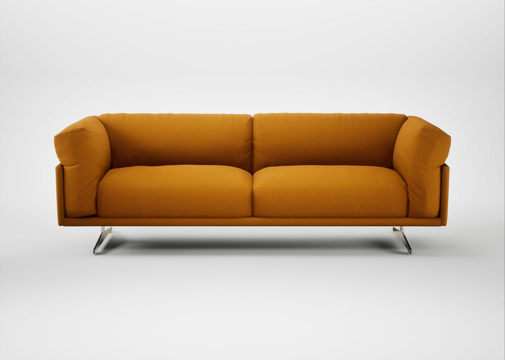 Novara 4 Seater Sofa Loop Twill Ochre / Stainless Steel