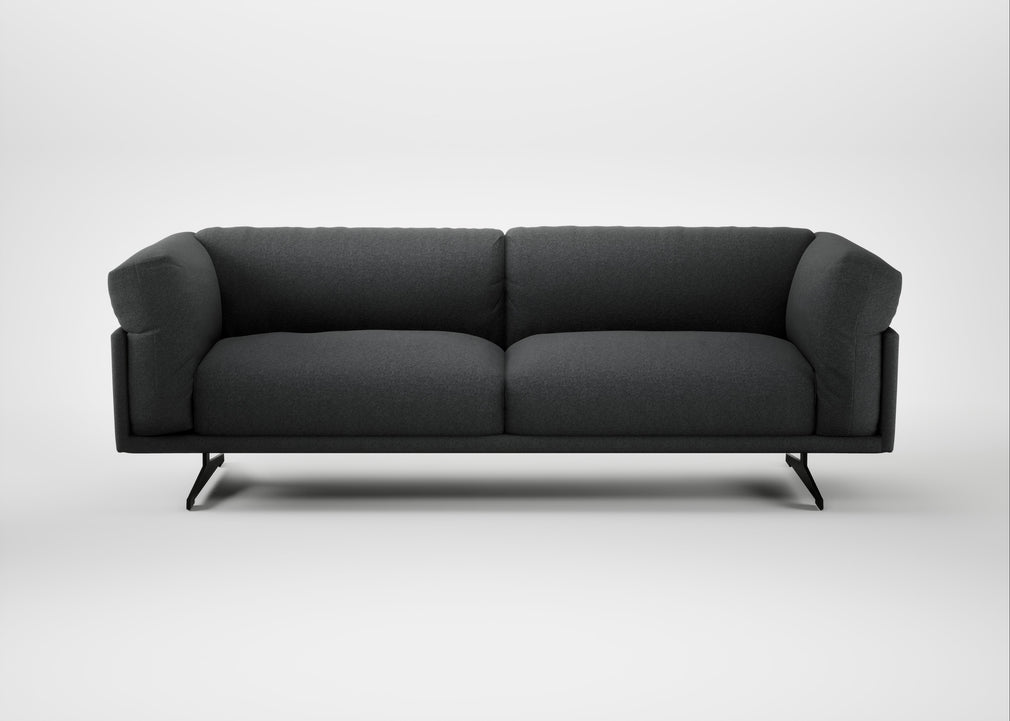 Novara 4 Seater Sofa Melton Wool Granite / Black