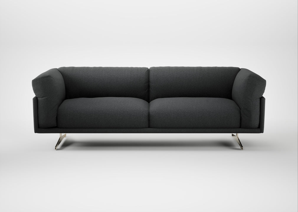 Novara 4 Seater Sofa Melton Wool Granite / Stainless Steel