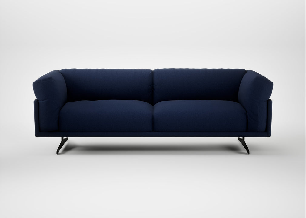 Novara 4 Seater Sofa Melton Wool New Navy / Black