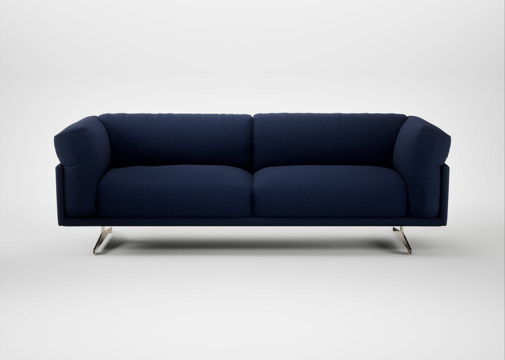 Novara 4 Seater Sofa Melton Wool New Navy / Stainless Steel