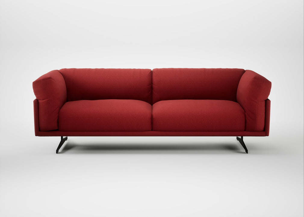 Novara 4 Seater Sofa Melton Wool Red Oxide / Black