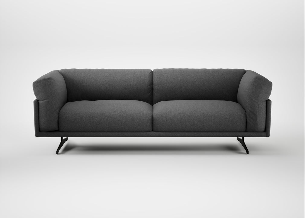 Novara 4 Seater Sofa Melton Wool Shale / Black