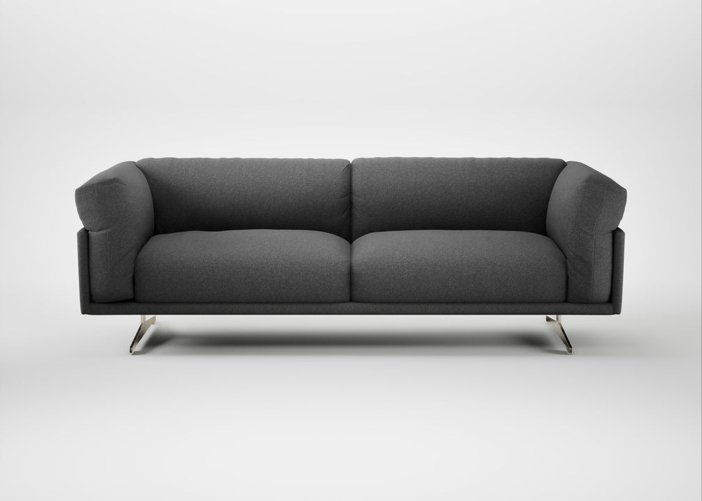 Novara 4 Seater Sofa Melton Wool Shale / Stainless Steel