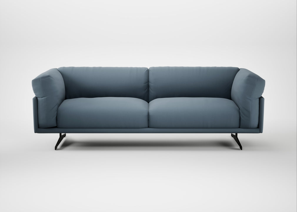 Novara 4 Seater Sofa Smart Cotton Linen Celestial / Black