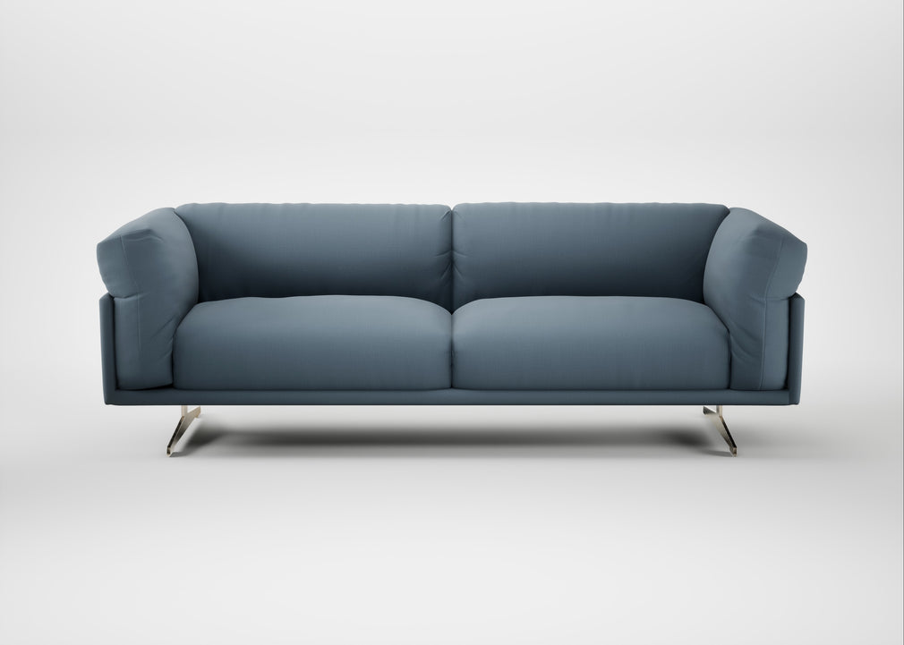 Novara 4 Seater Sofa Smart Cotton Linen Celestial / Stainless Steel