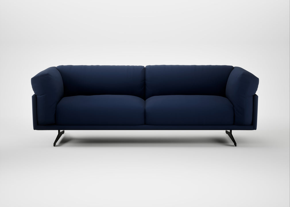 Novara 4 Seater Sofa Smart Cotton Linen Indigo / Black