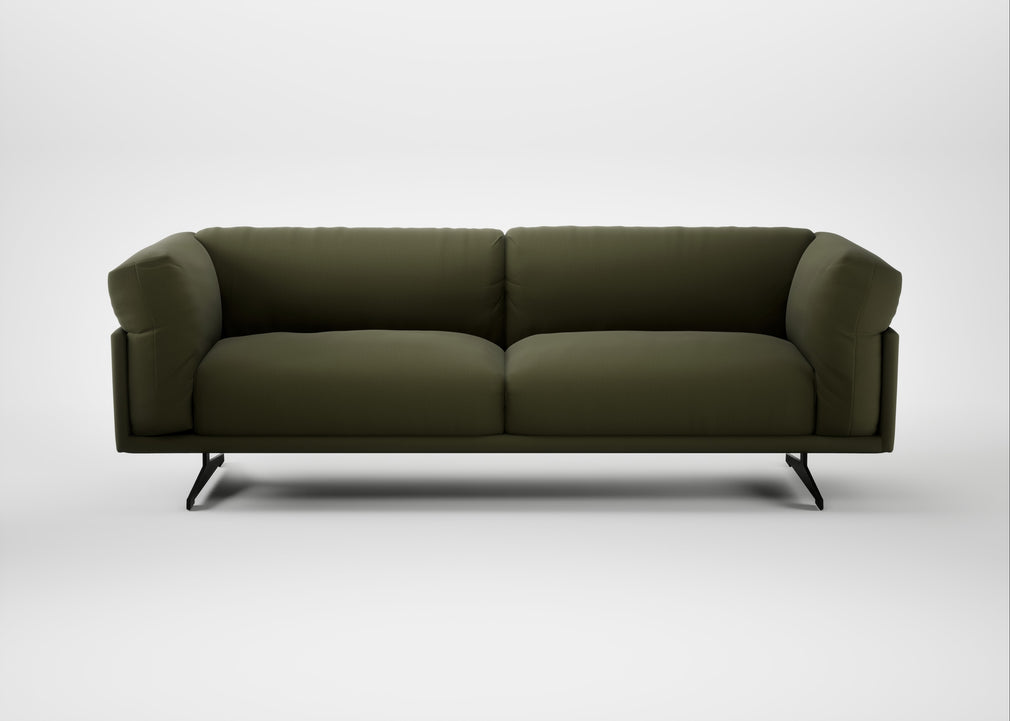 Novara 4 Seater Sofa Smart Cotton Linen Myrtle / Black