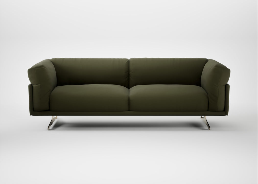 Novara 4 Seater Sofa Smart Cotton Linen Myrtle / Stainless Steel