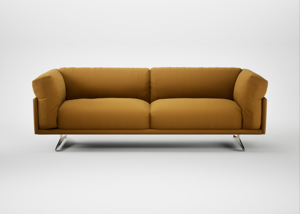 Novara 4 Seater Sofa Smart Cotton Linen Sahara / Stainless Steel