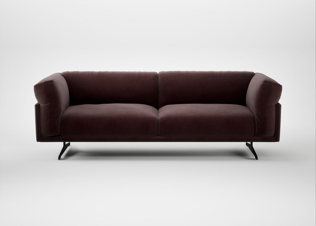 Novara 4 Seater Sofa Smart Luxe Velvet Acorn / Black