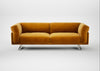 Novara 4 Seater Sofa Smart Luxe Velvet Cognac / Stainless Steel