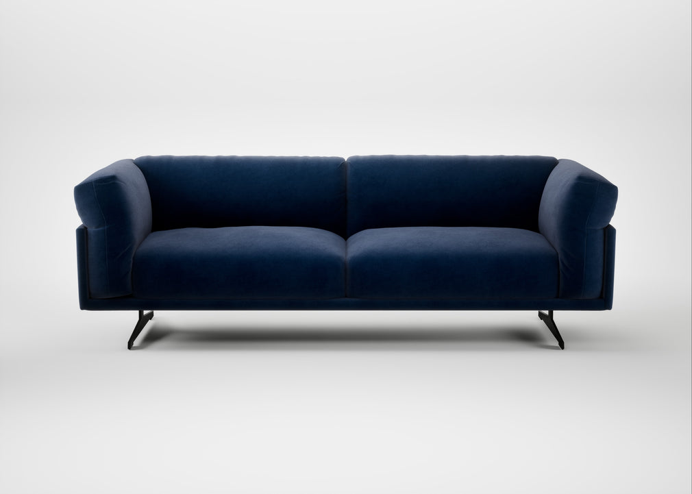 Novara 4 Seater Sofa Smart Luxe Velvet Midnight / Black