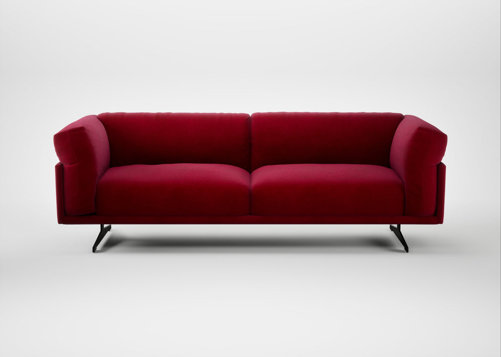 Novara 4 Seater Sofa Smart Luxe Velvet Mulberry / Black