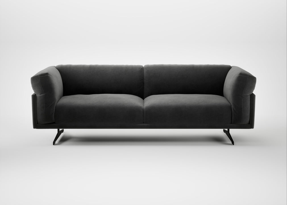 Novara 4 Seater Sofa Smart Luxe Velvet Nickel / Black