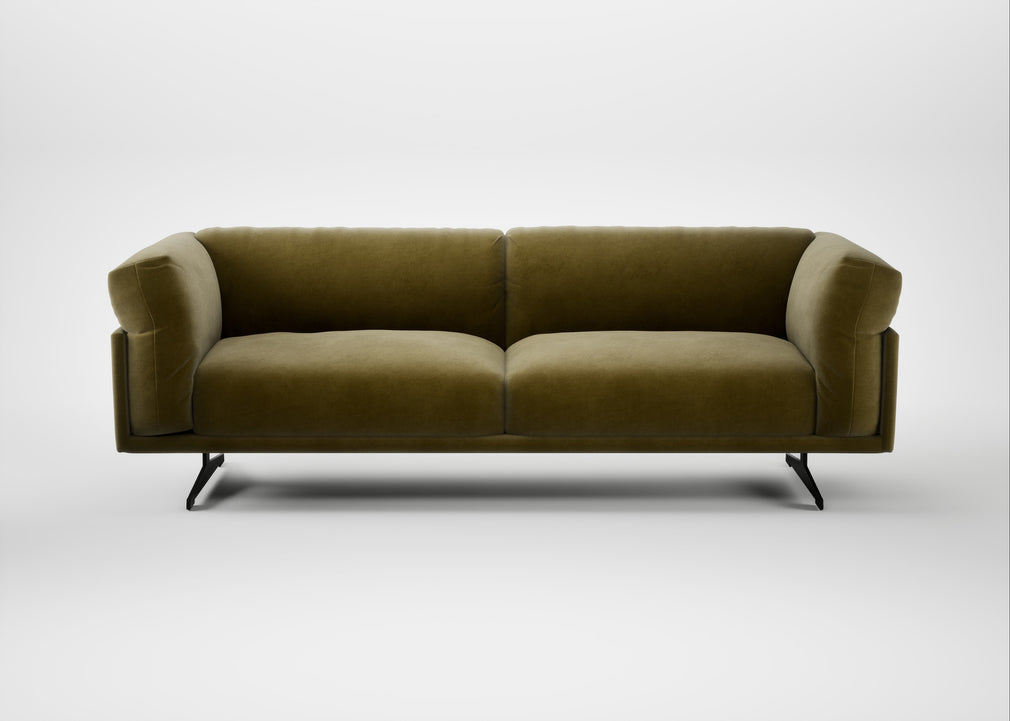 Novara 4 Seater Sofa Smart Luxe Velvet Peridot / Black