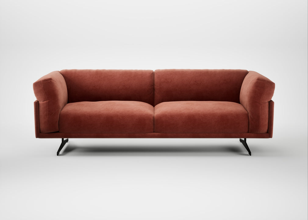 Novara 4 Seater Sofa Smart Luxe Velvet Tawny / Black