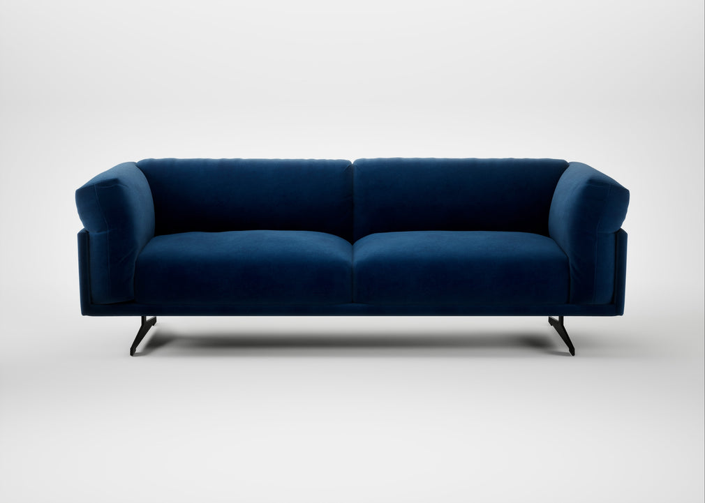 Novara 4 Seater Sofa Smart Velvet Dusk / Black