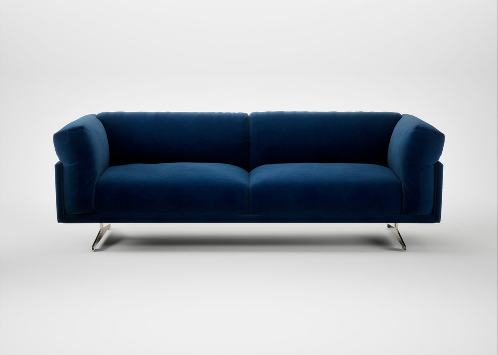 Novara 4 Seater Sofa Smart Velvet Dusk / Stainless Steel